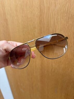 AS IS Carrera Gold Aviator Sunglasses with Brown Gradient Lenses women’s